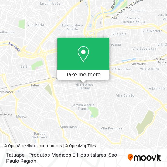 Mapa Tatuape - Produtos Medicos E Hospitalares