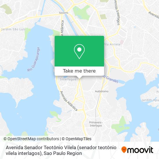 Mapa Avenida Senador Teotônio Vilela (senador teotônio vilela interlagos)