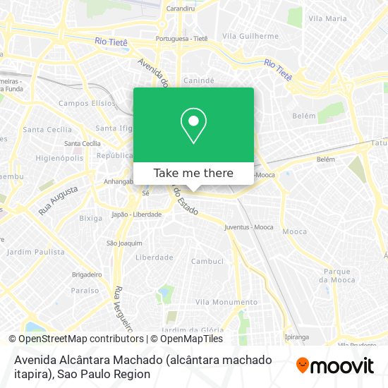 Mapa Avenida Alcântara Machado (alcântara machado itapira)