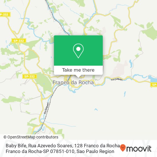 Mapa Baby Bife, Rua Azevedo Soares, 128 Franco da Rocha Franco da Rocha-SP 07851-010