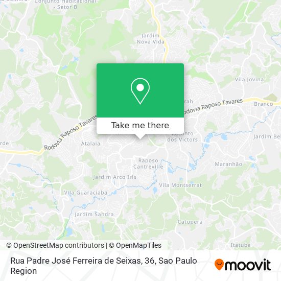 Rua Padre José Ferreira de Seixas, 36 map