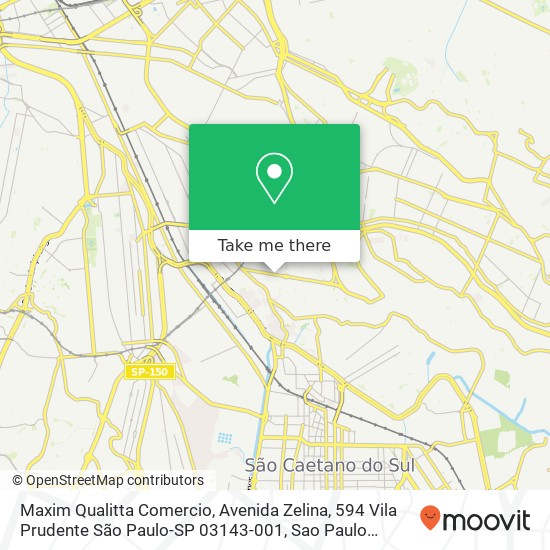 Mapa Maxim Qualitta Comercio, Avenida Zelina, 594 Vila Prudente São Paulo-SP 03143-001