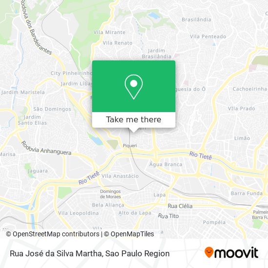 Mapa Rua José da Silva Martha