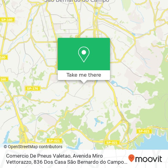 Comercio De Pneus Valetao, Avenida Miro Vettorazzo, 836 Dos Casa São Bernardo do Campo-SP 09820-135 map