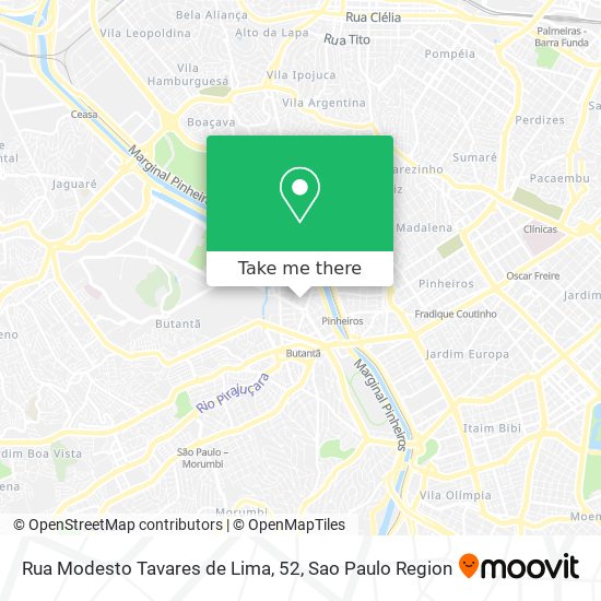 Mapa Rua Modesto Tavares de Lima, 52