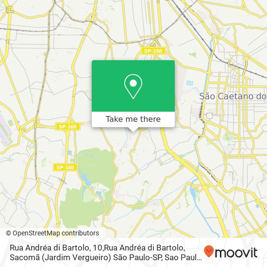 Mapa Rua Andréa di Bartolo, 10,Rua Andréa di Bartolo, Sacomã (Jardim Vergueiro) São Paulo-SP