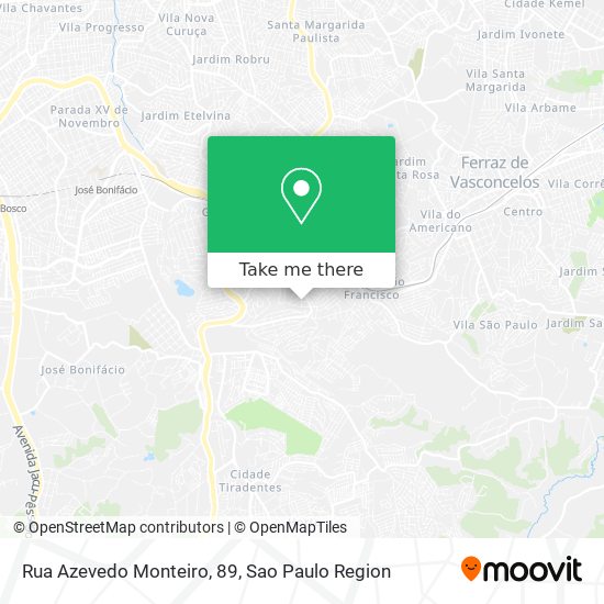 Mapa Rua Azevedo Monteiro, 89