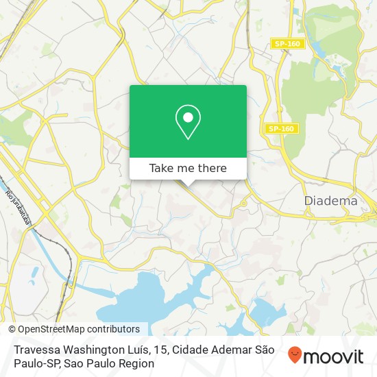 Mapa Travessa Washington Luís, 15, Cidade Ademar São Paulo-SP
