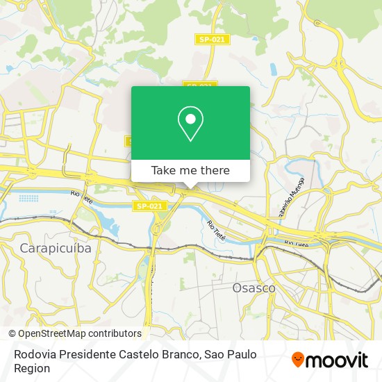 Mapa Rodovia Presidente Castelo Branco