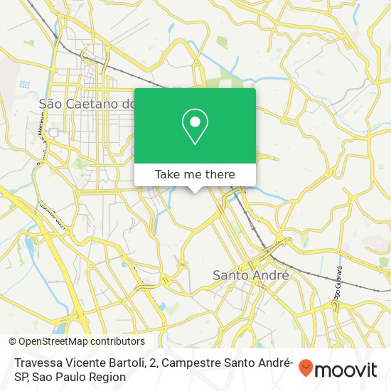 Mapa Travessa Vicente Bartoli, 2, Campestre Santo André-SP