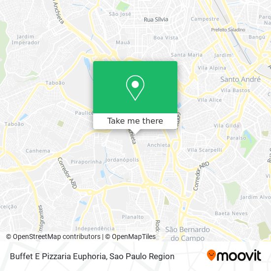 Mapa Buffet E Pizzaria Euphoria