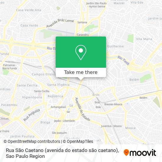 Rua São Caetano (avenida do estado são caetano) map