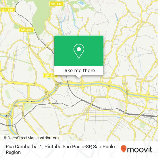 Rua Cambarba, 1, Pirituba São Paulo-SP map