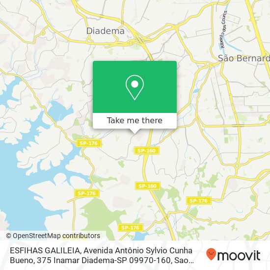 Mapa ESFIHAS GALILEIA, Avenida Antônio Sylvio Cunha Bueno, 375 Inamar Diadema-SP 09970-160