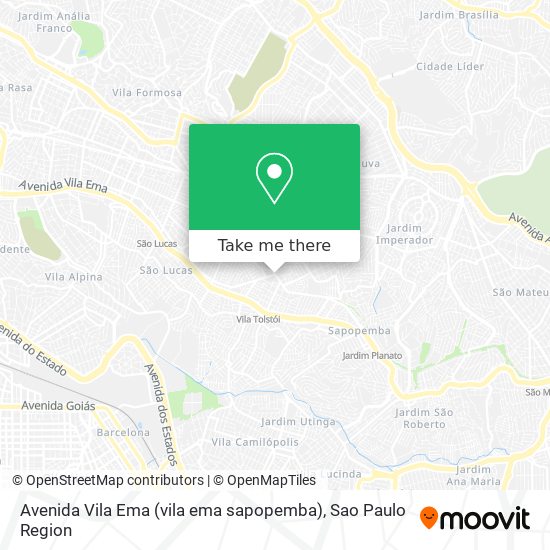 Avenida Vila Ema (vila ema sapopemba) map