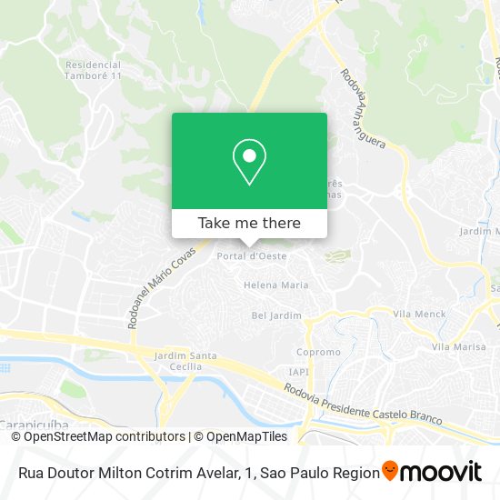 Mapa Rua Doutor Milton Cotrim Avelar, 1