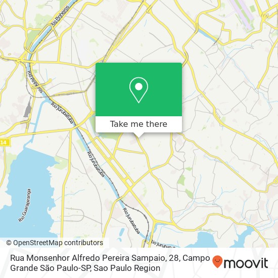 Mapa Rua Monsenhor Alfredo Pereira Sampaio, 28, Campo Grande São Paulo-SP