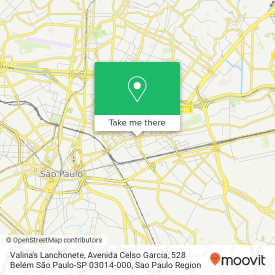 Valina's Lanchonete, Avenida Celso Garcia, 528 Belém São Paulo-SP 03014-000 map