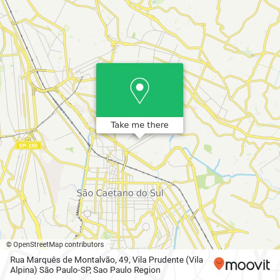 Mapa Rua Marquês de Montalvão, 49, Vila Prudente (Vila Alpina) São Paulo-SP