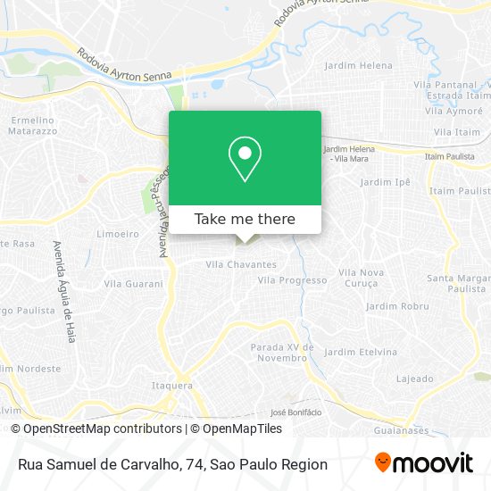 Mapa Rua Samuel de Carvalho, 74