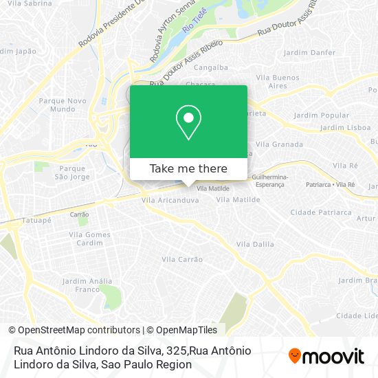 Mapa Rua Antônio Lindoro da Silva, 325,Rua Antônio Lindoro da Silva