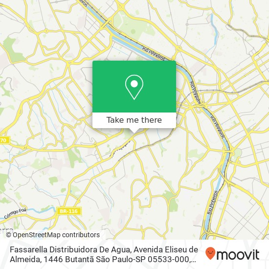 Mapa Fassarella Distribuidora De Agua, Avenida Eliseu de Almeida, 1446 Butantã São Paulo-SP 05533-000