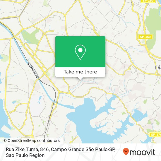 Mapa Rua Zike Tuma, 846, Campo Grande São Paulo-SP