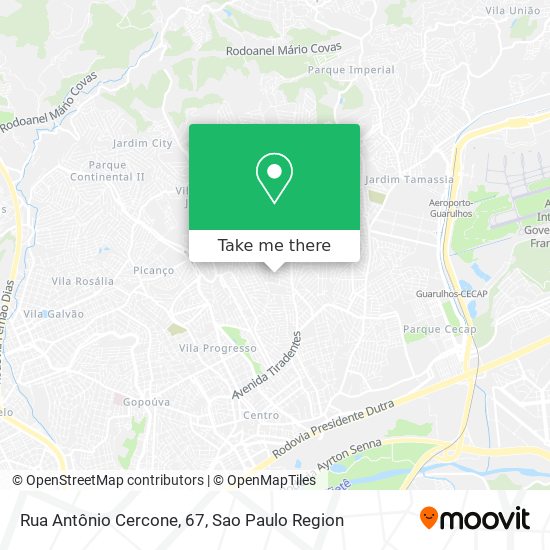 Mapa Rua Antônio Cercone, 67