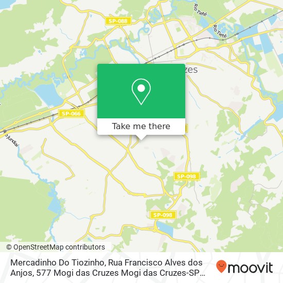 Mapa Mercadinho Do Tiozinho, Rua Francisco Alves dos Anjos, 577 Mogi das Cruzes Mogi das Cruzes-SP 08730-640