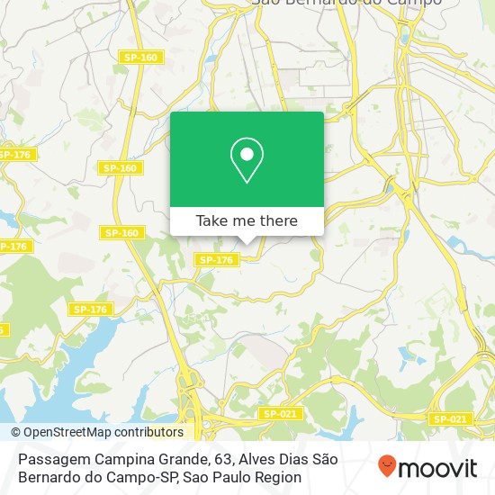 Passagem Campina Grande, 63, Alves Dias São Bernardo do Campo-SP map