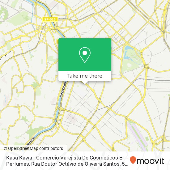 Mapa Kasa Kawa - Comercio Varejista De Cosmeticos E Perfumes, Rua Doutor Octávio de Oliveira Santos, 59 Itaim Bibi São Paulo-SP 04558-070