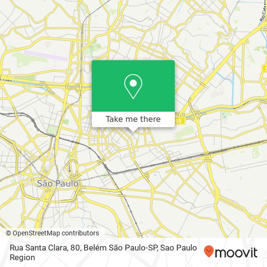 Rua Santa Clara, 80, Belém São Paulo-SP map