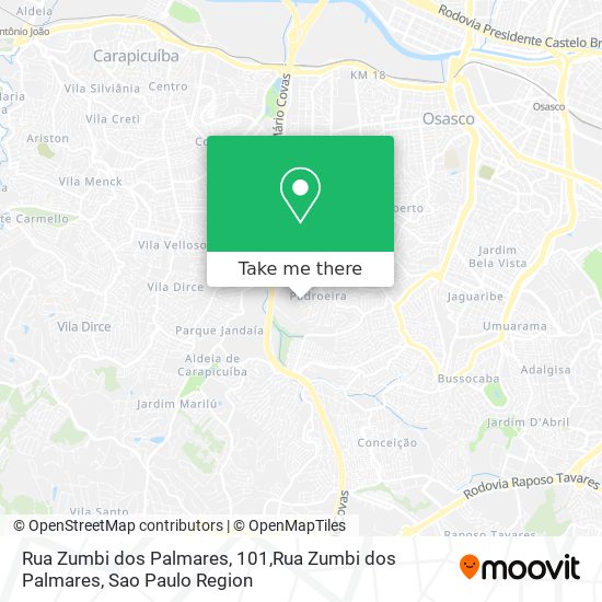 Mapa Rua Zumbi dos Palmares, 101,Rua Zumbi dos Palmares