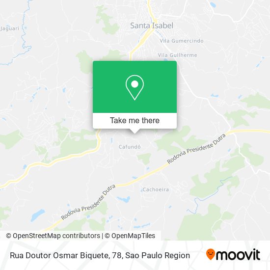 Rua Doutor Osmar Biquete, 78, Santa Isabel-SP map