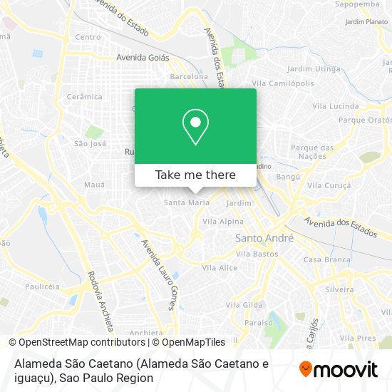 Alameda São Caetano (Alameda São Caetano e iguaçu) map
