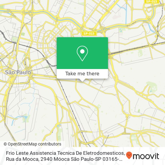 Frio Leste Assistencia Tecnica De Eletrodomesticos, Rua da Mooca, 2940 Móoca São Paulo-SP 03165-001 map