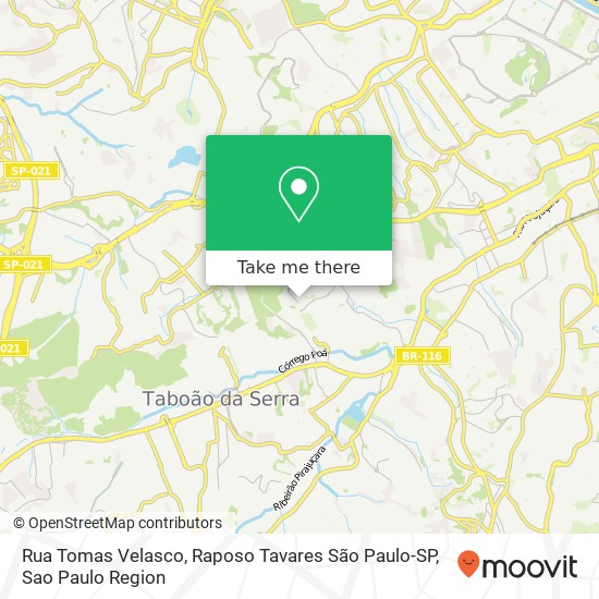 Mapa Rua Tomas Velasco, Raposo Tavares São Paulo-SP