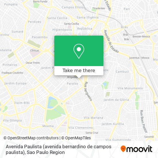 Avenida Paulista (avenida bernardino de campos paulista) map