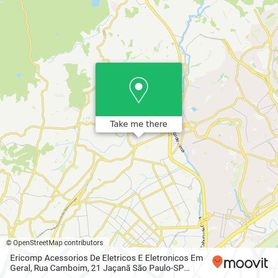 Mapa Ericomp Acessorios De Eletricos E Eletronicos Em Geral, Rua Camboim, 21 Jaçanã São Paulo-SP 02277-120