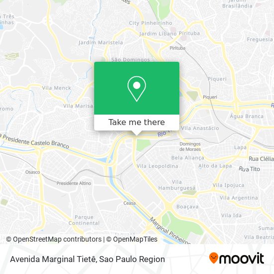 Avenida Marginal Tietê map