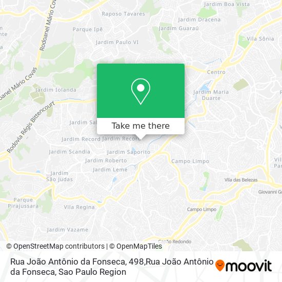 Mapa Rua João Antônio da Fonseca, 498,Rua João Antônio da Fonseca