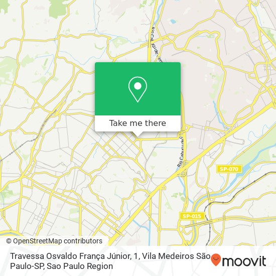 Travessa Osvaldo França Júnior, 1, Vila Medeiros São Paulo-SP map