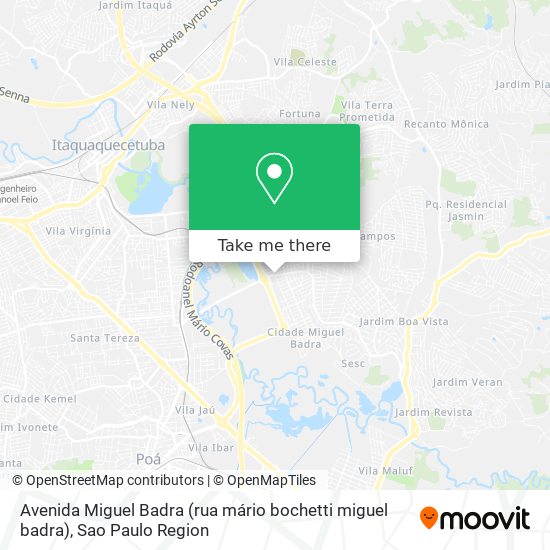 Mapa Avenida Miguel Badra (rua mário bochetti miguel badra)