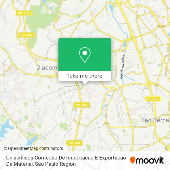 Uniacrilicos Comercio De Importacao E Exportacao De Materiai map
