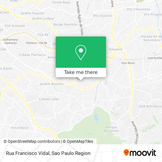 Mapa Rua Francisco Vidal