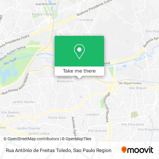 Rua Antônio de Freitas Toledo map