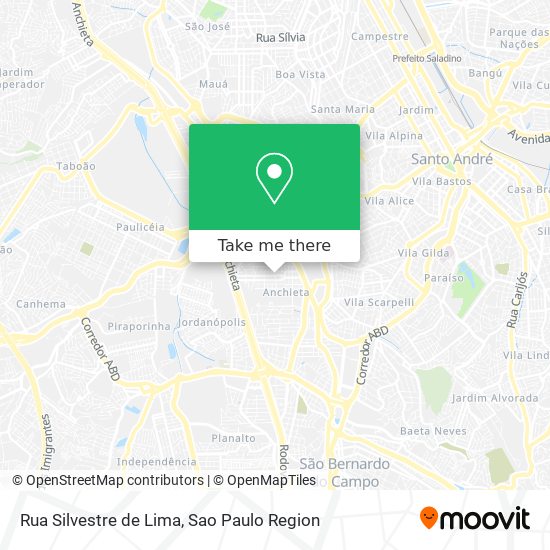 Mapa Rua Silvestre de Lima