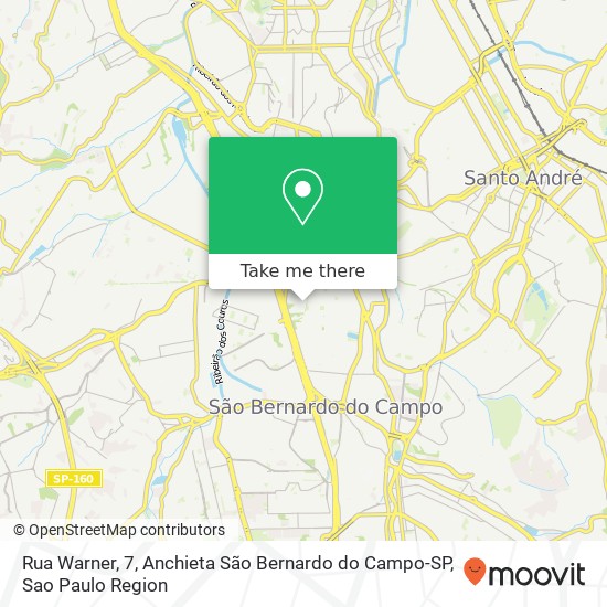 Mapa Rua Warner, 7, Anchieta São Bernardo do Campo-SP