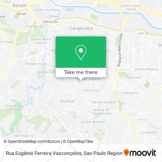 Rua Eugênio Ferreira Vasconçelos map