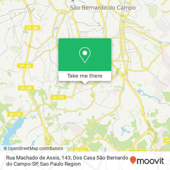 Mapa Rua Machado de Assis, 143, Dos Casa São Bernardo do Campo-SP